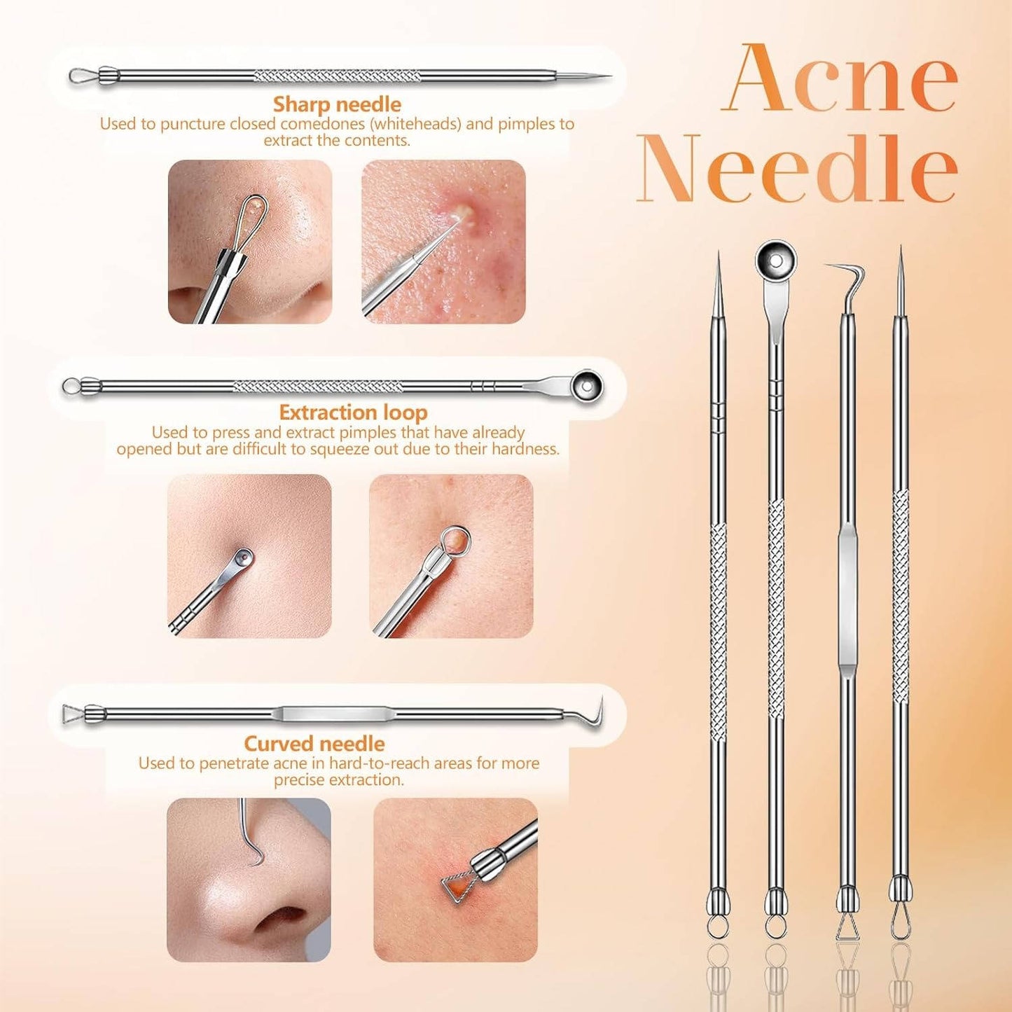 Blackhead Remover Pore Vacuum, Black Head Remover for Face with LCD Screen, 4 Suction Levels and 5 Replaceable Heads