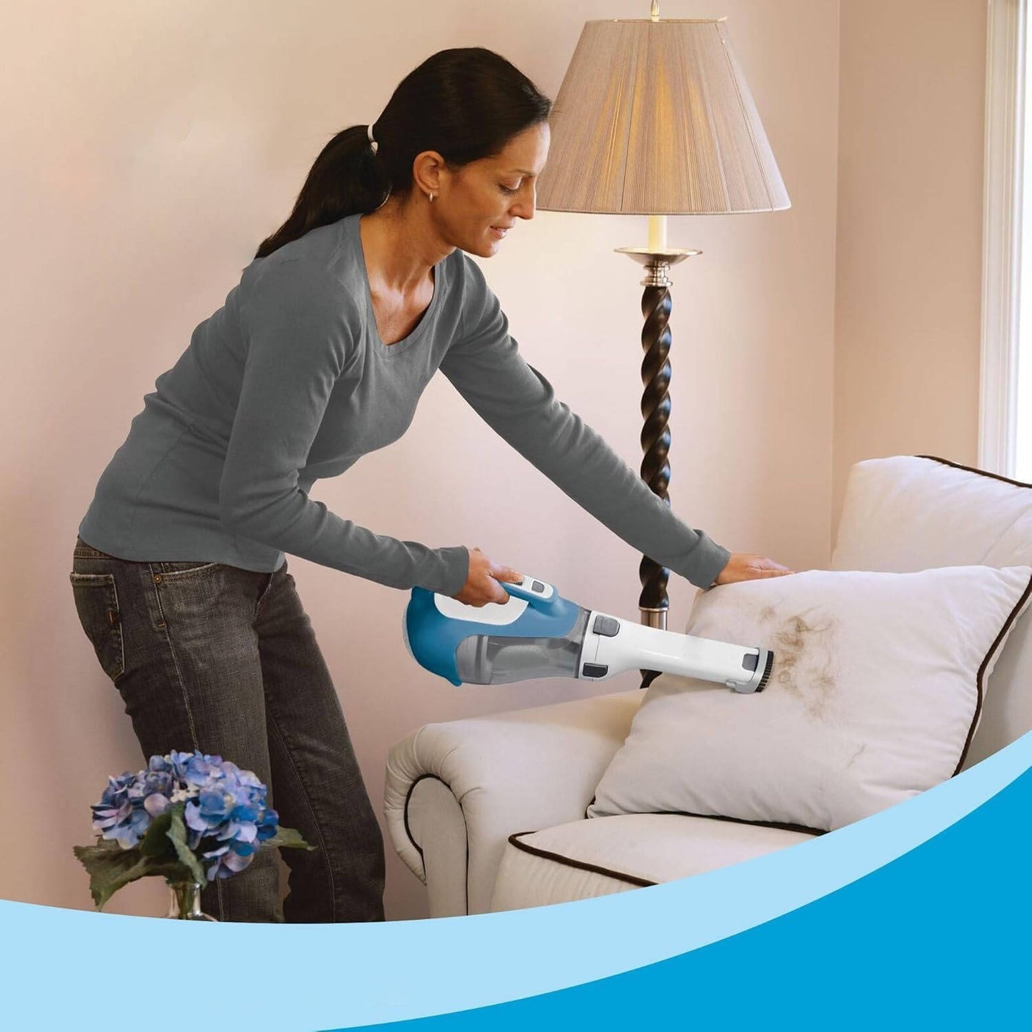 Cordless Handheld Vacuum Cleaner, Compact Home and Car Vacuum with Crevice Tool, Rotating Nozzle Charging Station Large Dust Bowl