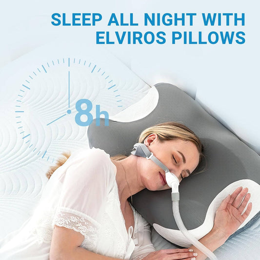 Dark Grey Ergonomic CPAP Pillow for Neck Pain Relief, Orthopedic Support for Side, Back, and Stomach Sleepers, Reduces Air Leaks and Mask Pressure