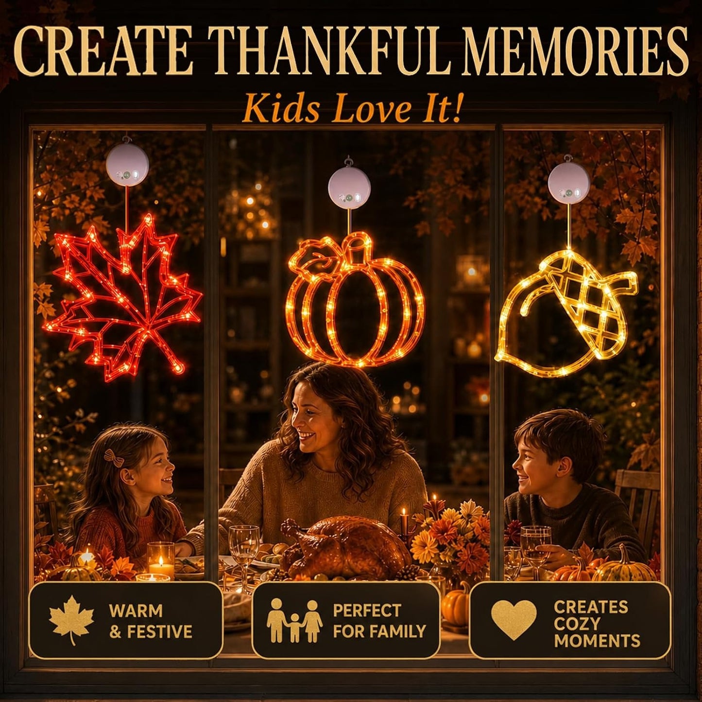 Fall Decor LED Lights 2026, Thanksgiving Decorative Lights for Autumn Home, Mantel, Table and Seasonal Displays