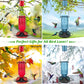 16 OZ Glass Hummingbird Feeders for Outdoors, with 4 Bee Guard Feeding Ports & Built in Ant Moat