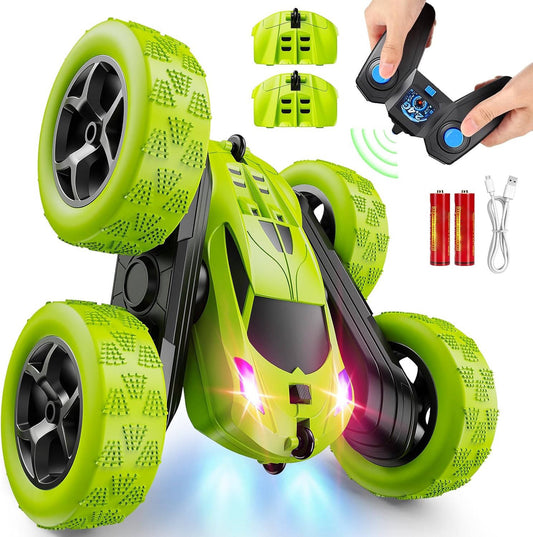 Remote Control Stunt Car for Kids, 4WD Double Sided 360° Rotating RC Car with Headlights, Toy for Boys Age 6+