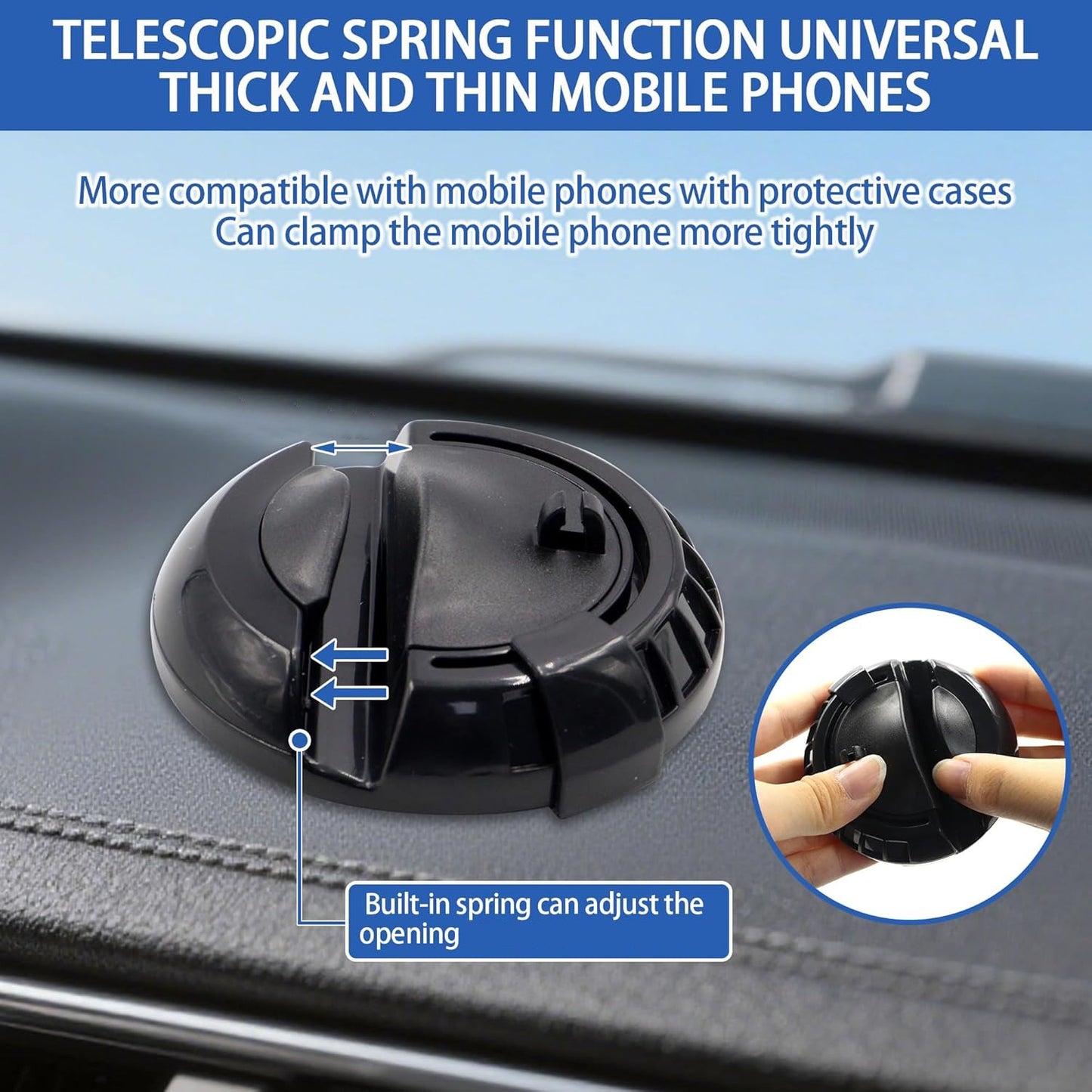 Car Phone Holder with Anti Slip Pad, Universal Dashboard Mount, Stable Smartphone Cradle for Hands Free Driving
