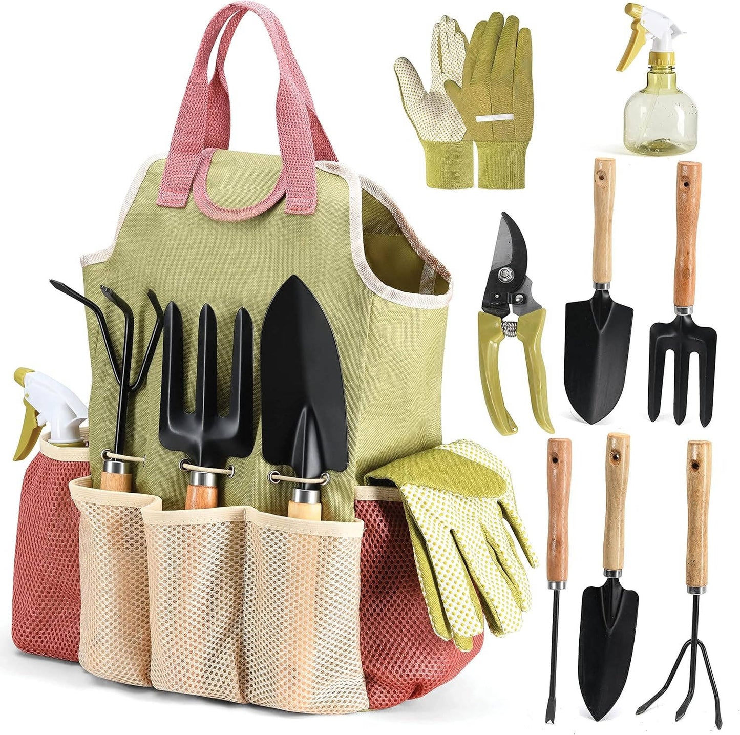 Gardening Tools Set of 10, Complete Heavy Duty Garden Tools Set