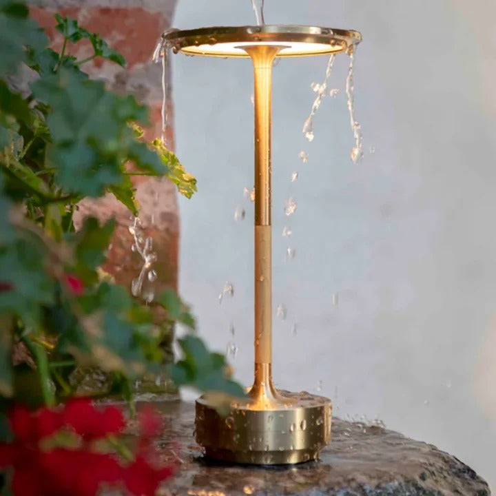 Cordless LED Table Lamp, 3 Colour Touch Dimmable & Rechargeable, Metallic
