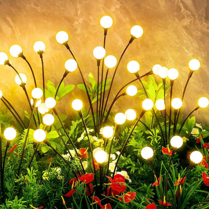 Solar Firefly Lights, Outdoor Waterproof Swaying Garden Lights, Starburst Swaying Solar Stakes for Pathway, Yard & Patio Landscape Decor