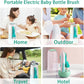 6 Pack Electric Bottle Cleaning Brush Set, 360 Degree Rotating Silicone Baby Bottle Nipple Straw Cleaner Kit Waterproof