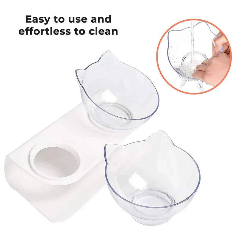 Anti Vomiting Cat Bowl Elevated, Orthopedic Pet Feeding Bowl for Cats Reduces Vomiting Healthy Eating