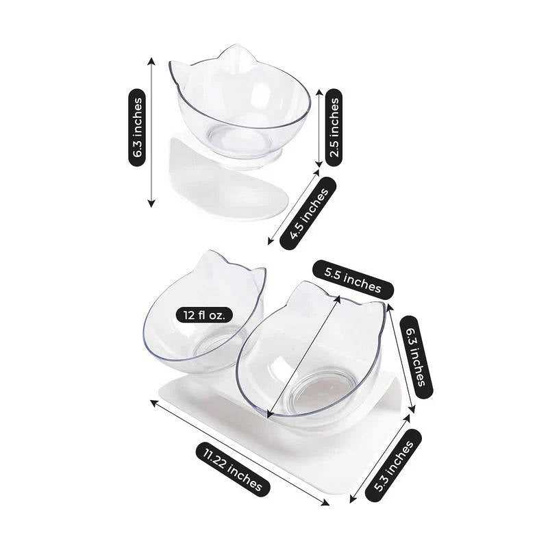 Anti Vomiting Cat Bowl Elevated, Orthopedic Pet Feeding Bowl for Cats Reduces Vomiting Healthy Eating
