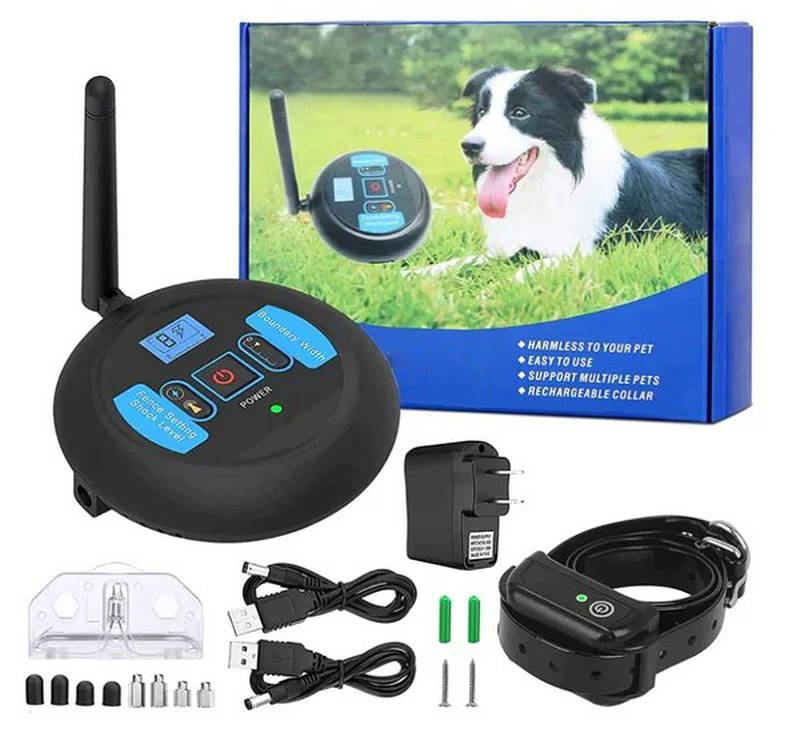 2 in 1 Wireless Dog Training Collar, Outdoor dog Containment System with Remote Control Safe Boundary