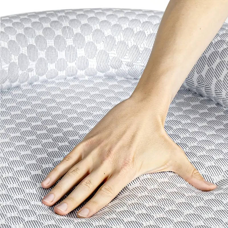 Cooling Dog Bed with Heat-Absorbing Fiber and Orthopedic Neck Support, Machine Washable