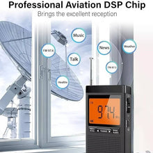 AM/FM Radio with Weather Alerts and Dual Alarm, LCD Display