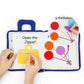 Soft Cloth Activity Book with Crinkle Tabs and 3D Shapes for Babies 0-6 Years