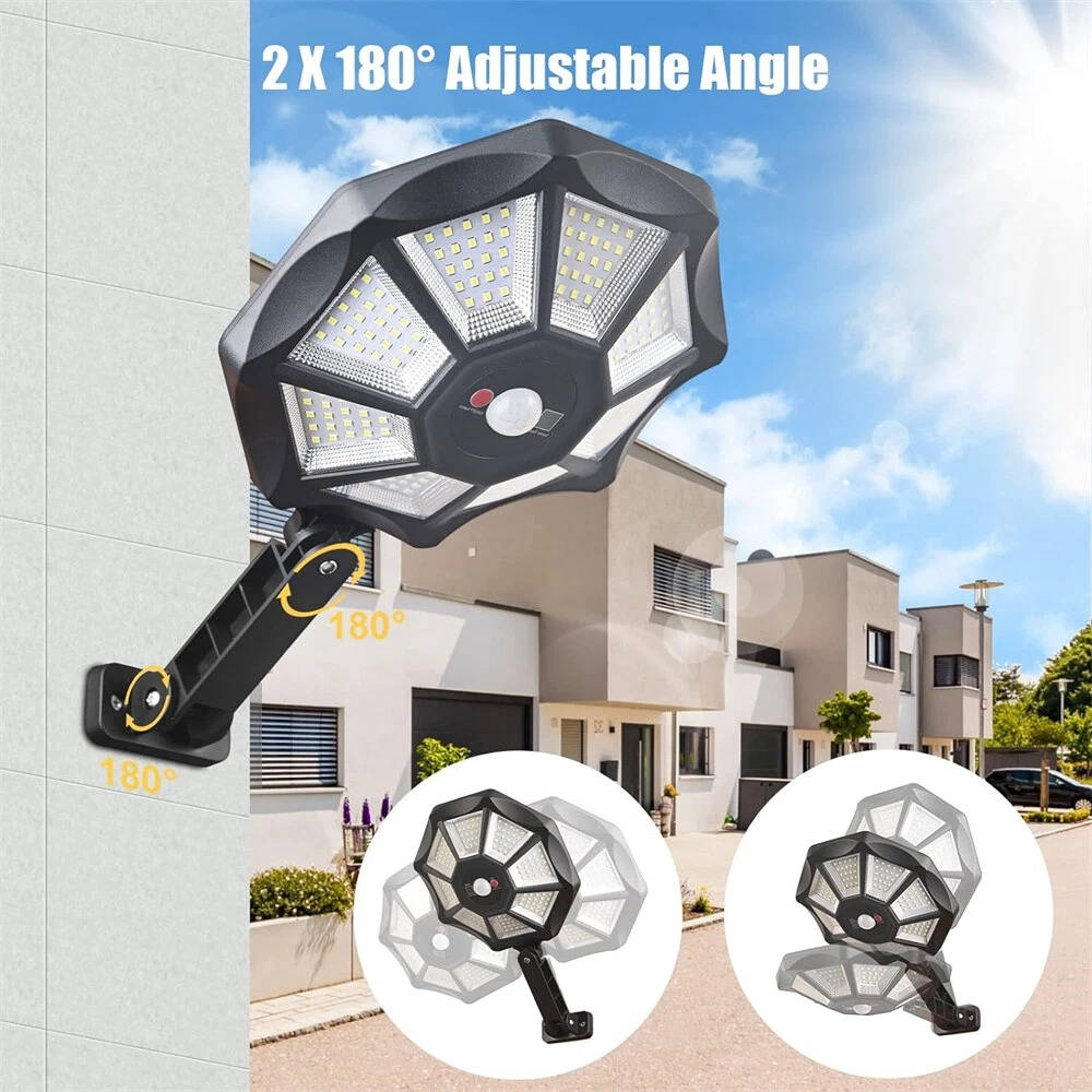 Solar Motion Sensor Flood Light 168 LED, Outdoor Dusk to Dawn Security Light Waterproof Solar Lamp