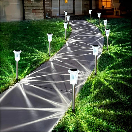 10 PCS Solar Outdoor Lights for Pathway Garden Yard Path Walkway Driveway Lawn Patio