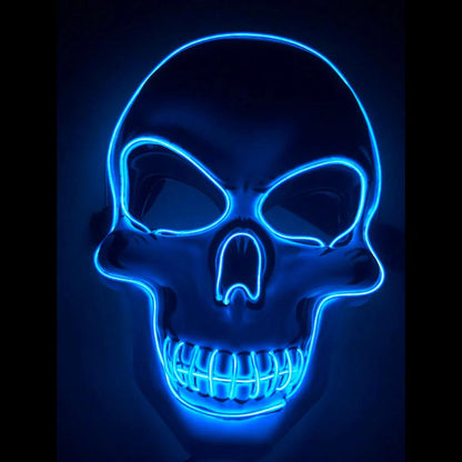 LED Skeleton Face Mask with Four Lighting Modes and Ten Color Options