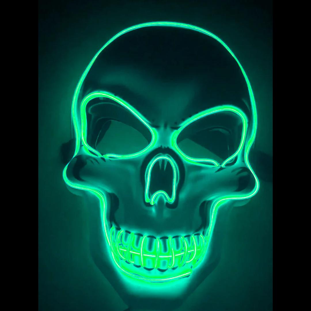 LED Skeleton Face Mask with Four Lighting Modes and Ten Color Options