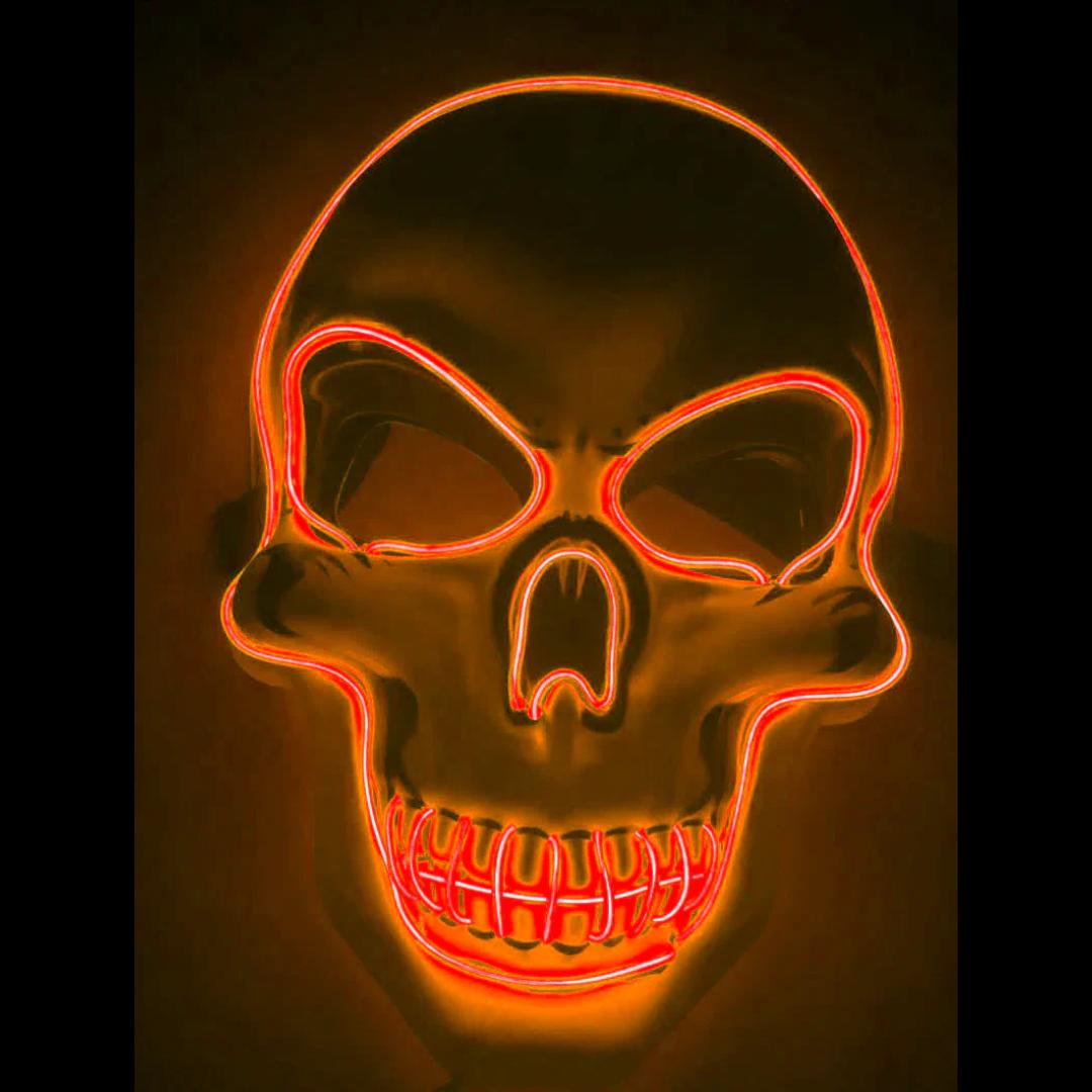 LED Skeleton Face Mask with Four Lighting Modes and Ten Color Options