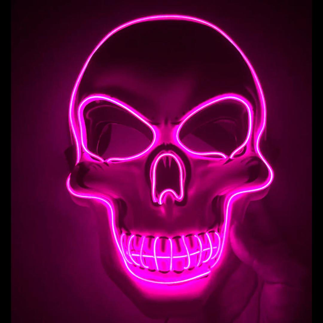 LED Skeleton Face Mask with Four Lighting Modes and Ten Color Options