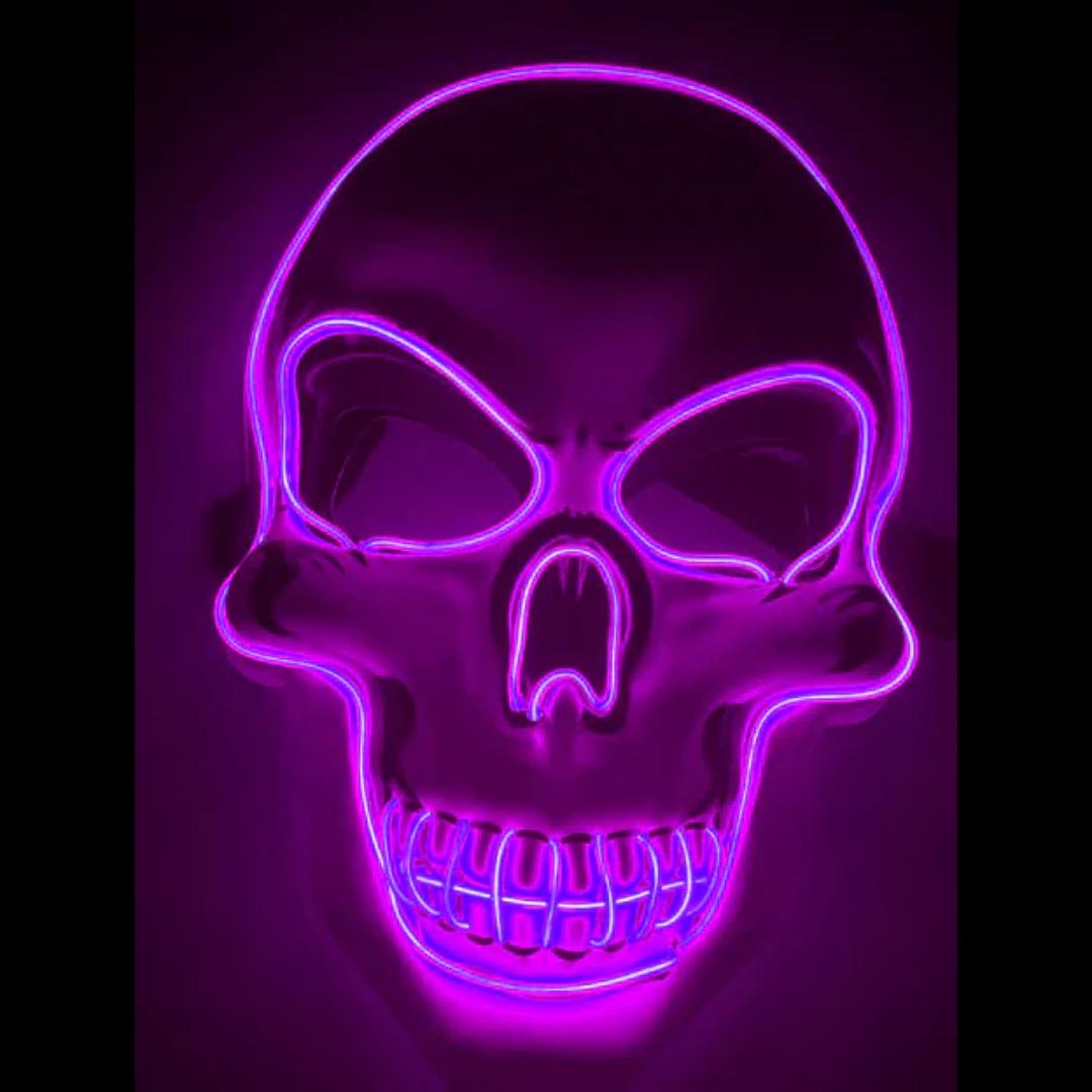 LED Skeleton Face Mask with Four Lighting Modes and Ten Color Options