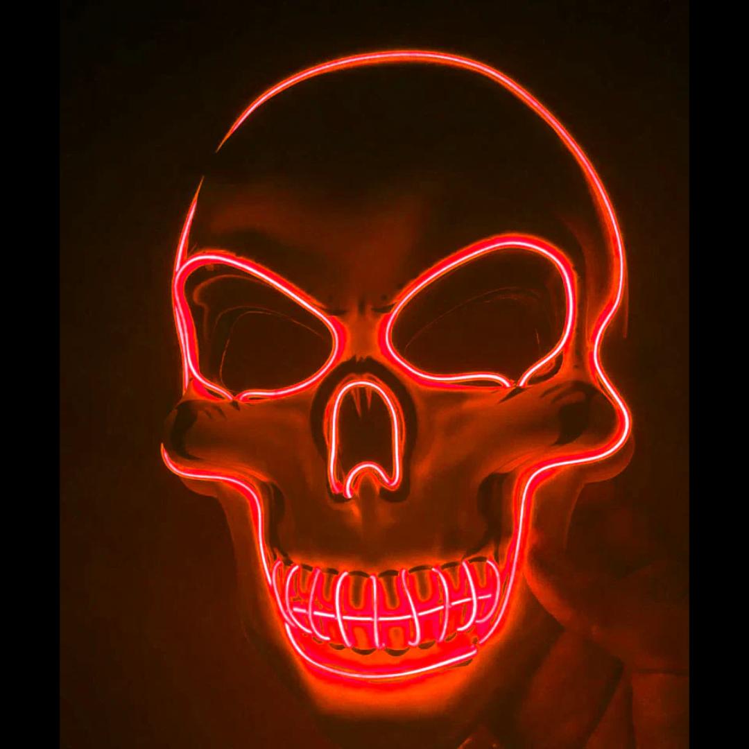 LED Skeleton Face Mask with Four Lighting Modes and Ten Color Options