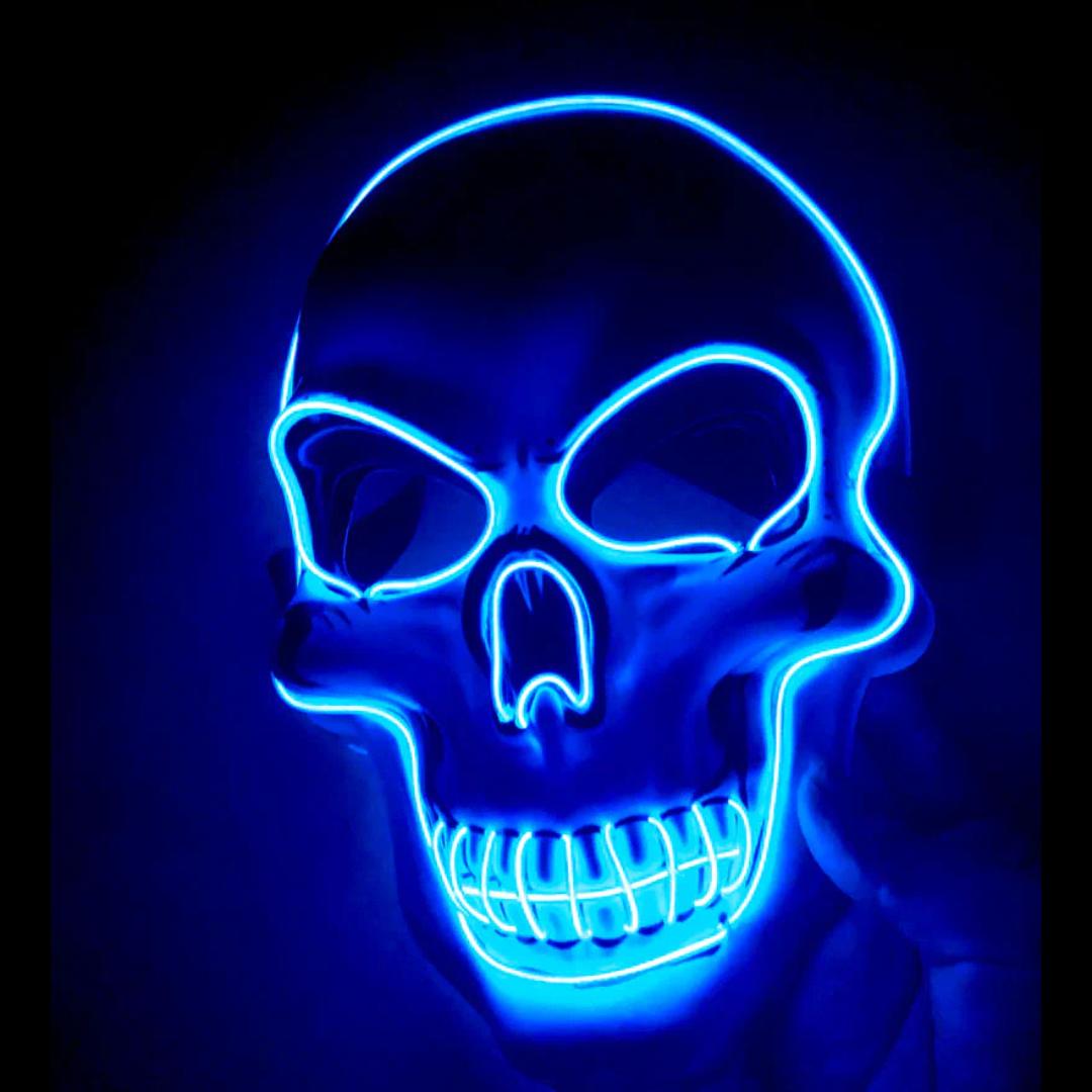 LED Skeleton Face Mask with Four Lighting Modes and Ten Color Options