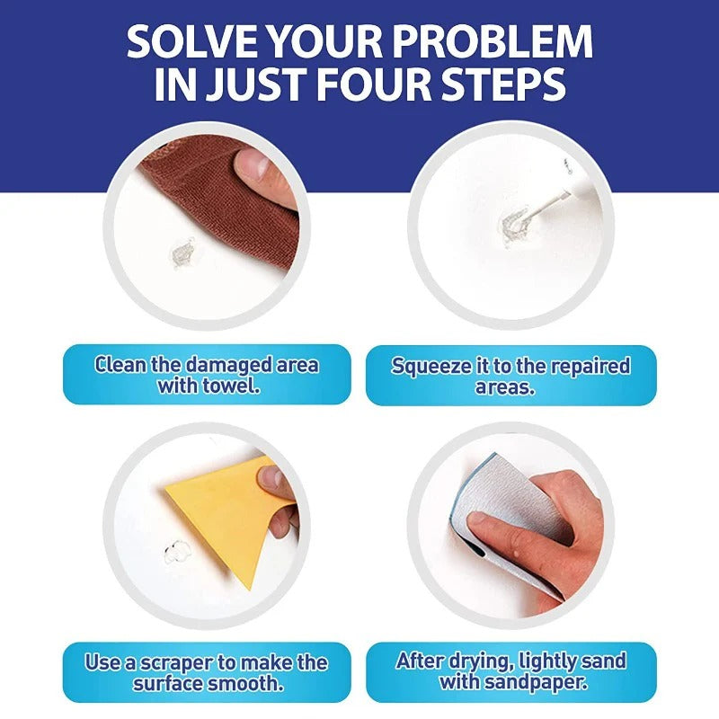 Wall Repair Cream with Scraper and Sanding Block for Drywall Holes