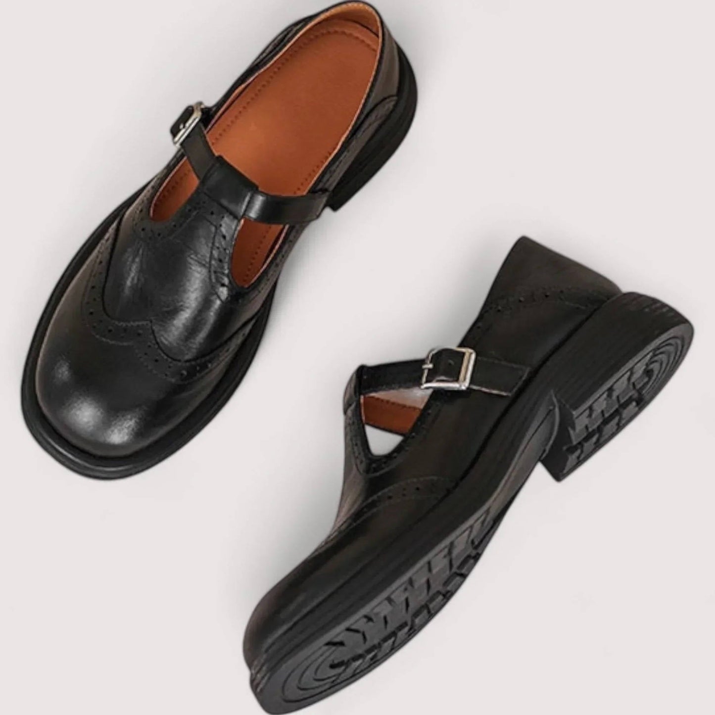 Womens Mary Jane Shoes with Memory Foam Insole and Adjustable Buckle Strap