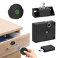 Smart Cabinet Lock Fingerprint No Drill, Keyless Hidden Lock with Remote Unlock USB Backup 10m Range