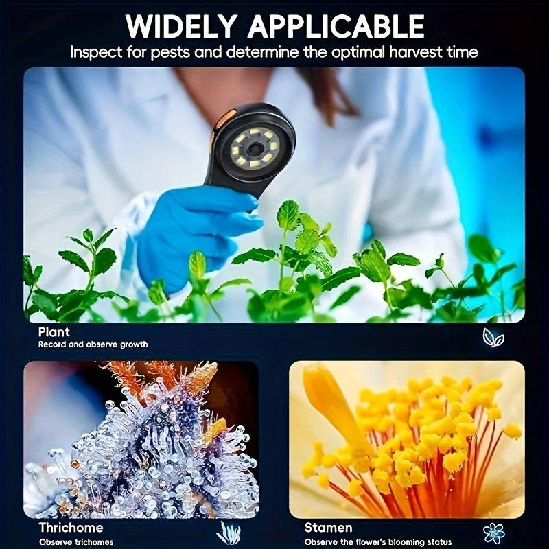 Handheld Microscope with 500X Magnification and LED Illumination for Coins, Jewelry
