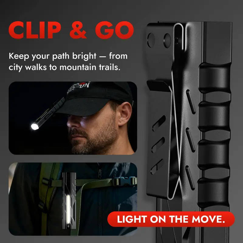 1500 Lumens LED Flashlight, USB C Rechargeable Multi Light with UV, Red Laser, Magnetic Tail, and Side Flood Light