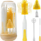 6 Pack Electric Bottle Cleaning Brush Set, 360 Degree Rotating Silicone Baby Bottle Nipple Straw Cleaner Kit Waterproof