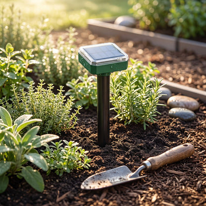 Ultrasonic Rodent Repellent with Solar Panel and Variable Frequency Waves