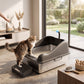 Enclosed Cat Litter Box with Dual Entry and Hinged Lid, 28-Liter Capacity