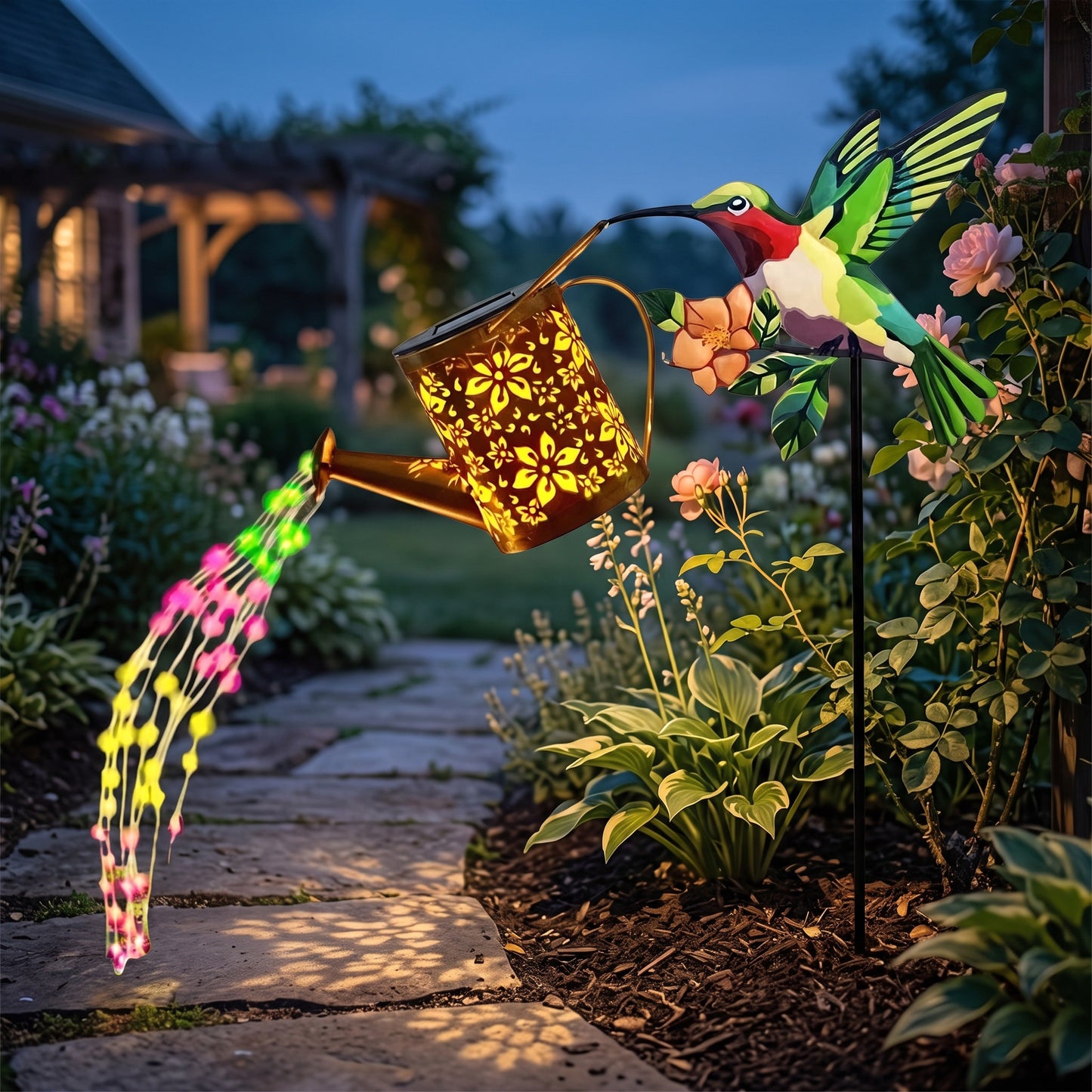 Solar Pathway Light with Automatic Dusk Sensor and 12-14 Hour Runtime