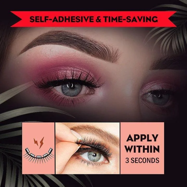 Self-Adhesive Eyelashes with Reusable Synthetic Fibers and Replacement Strips