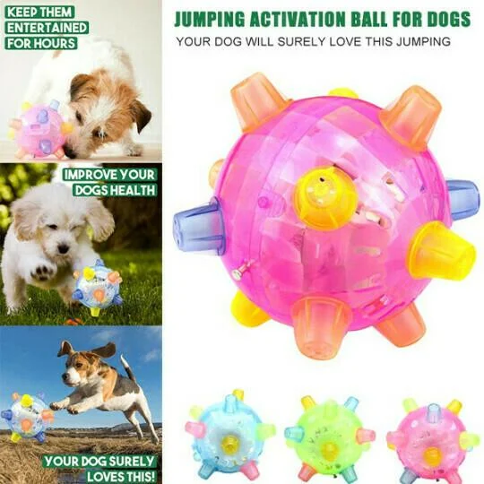 Motion-Activated Dog Ball with LED Lights and Unpredictable Bounce, Rechargeable 5.1 in