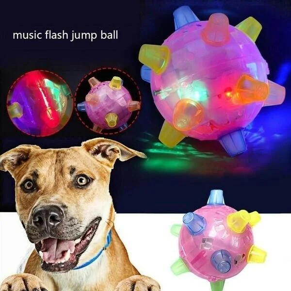 Motion-Activated Dog Ball with LED Lights and Unpredictable Bounce, Rechargeable 5.1 in