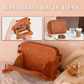 Full-Grain Leather Crossbody Bag with Detachable Strap and Card Slots, Fits 10in Tablet