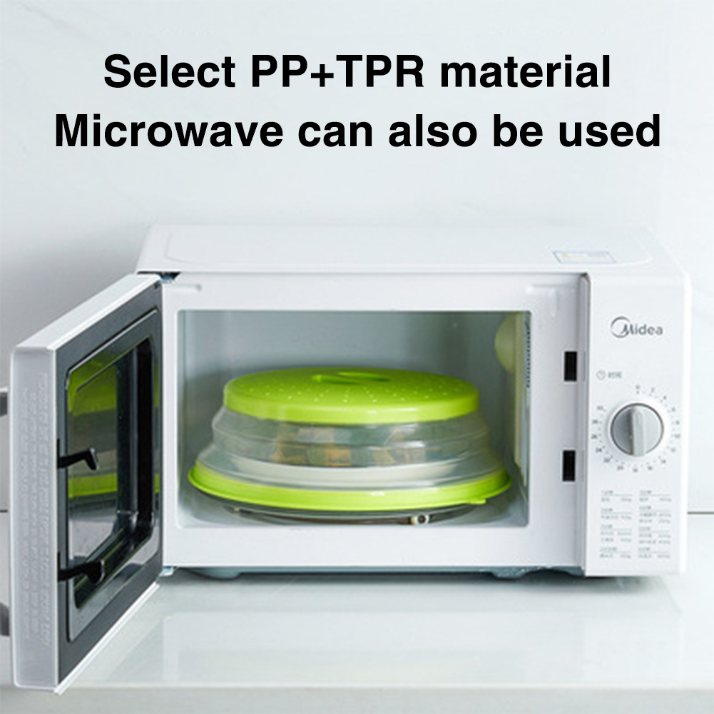 Silicone Splatter Cover with Folding Design and Steam Vents for Microwave, Oven, Refrigerator