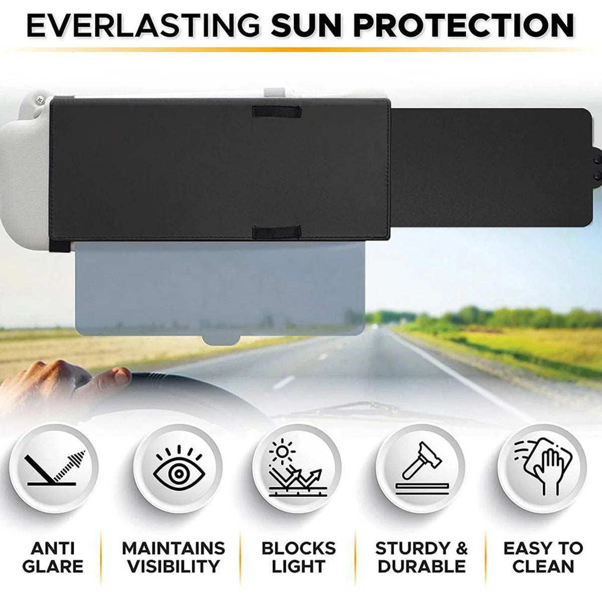 Polarized Sun Visor for Car – Reduces Glare and Improves Road Visibility