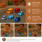 Glowing Bath Toy Cars with Water Activation and Multiple Vehicle Shapes