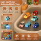 Glowing Bath Toy Cars with Water Activation and Multiple Vehicle Shapes
