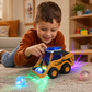 Construction Bulldozer Toy with Light Effects and Ball Launcher for Kids