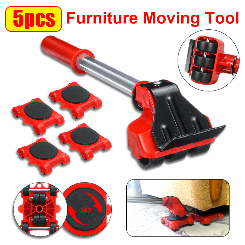 Heavy Furniture Roller Set with Lifting Tool and 360-Degree Wheels, Scratch-Proof