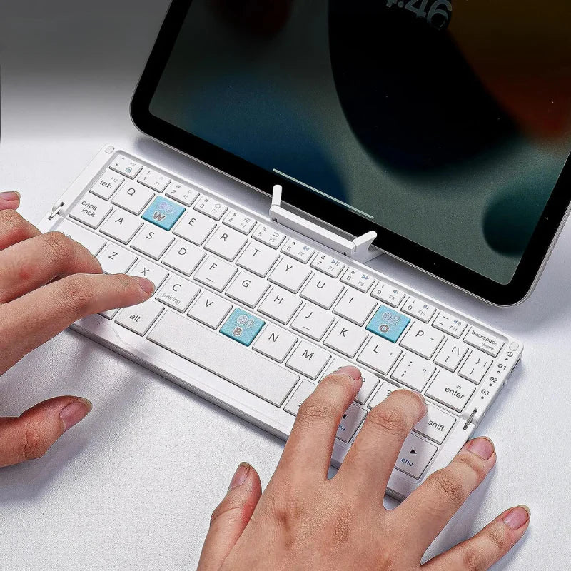 Foldable Bluetooth Keyboard and Magnetic Stand for Tablets