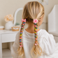 Spiral Hair Tie Set with Flower and Heart Designs for Kids