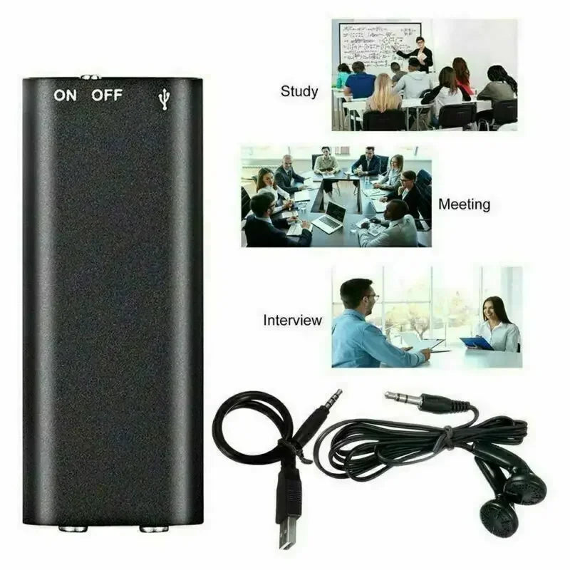 Voice Activated Audio Recorder with 8GB Storage and Magnetic Mount