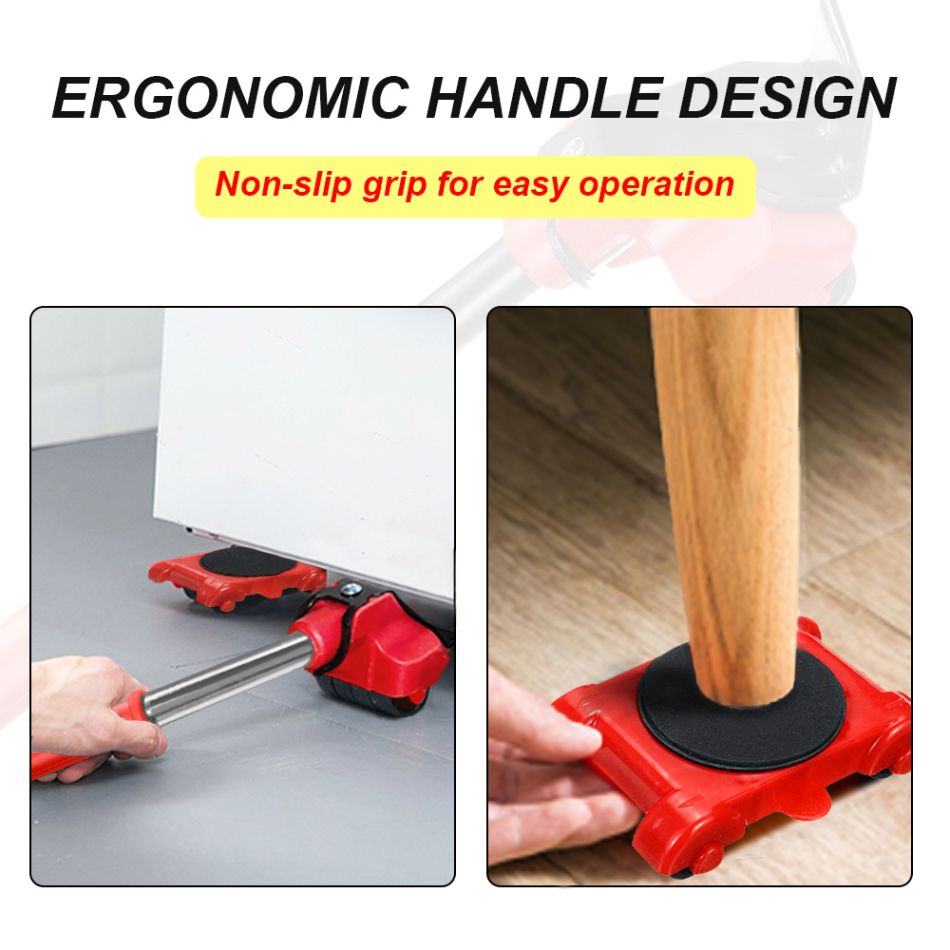 Heavy Furniture Roller Set with Lifting Tool and 360-Degree Wheels, Scratch-Proof