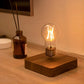 Levitating Lamp with Magnetic Floating Bulb and Walnut Wood Base, 50000 Hour Lifespan